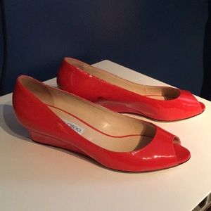 Jimmy Choo Peep Toe Wedges